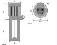 EKP-150 Kühlmittel-Tauchpumpe  für industriellen Einsatz 150 mm 230 V1AC, 55 l/min, 80 Watt