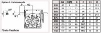 KG 030 Schneckengetriebe max. 4-20 Nm; max. 0,06-0,61 kW