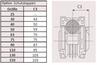 KG 050 Schneckengetriebe max. 48...74 Nm; max. 0,12-0,75 kW