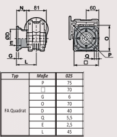 KG 025 Schneckengetriebe IEC 056 B14