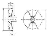 Lüfterflügel Serie CV; PA 071 / Ø14 mm / Ø125 mm / 30 mm