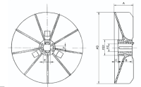 PA 6 Klemmlüfterflügel GM 180 / 4-8 pol 48 mm...
